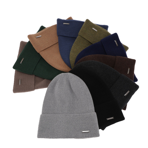 Herre efterår/forår hue, brun, 100% Merino Uld, Memfis