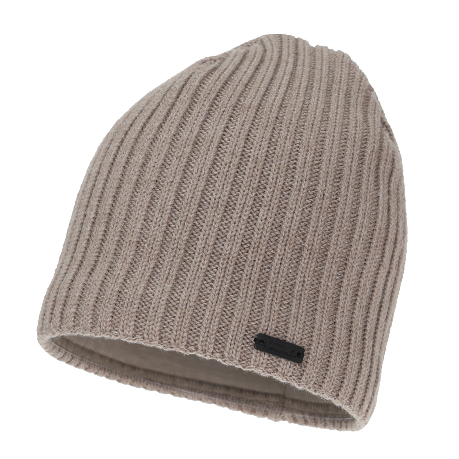 Dame vinterhue, mørk beige, med merinould, Soletta