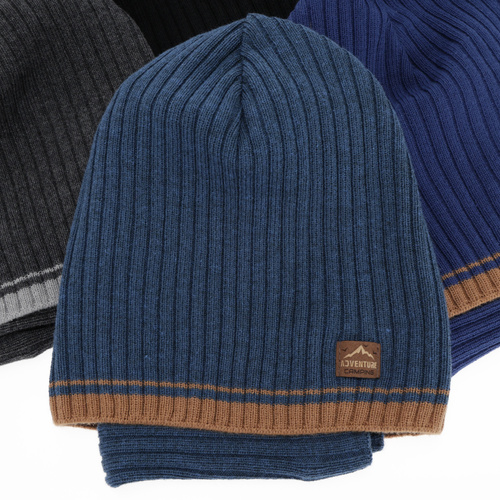 Dreng efterår/forår sæt: hue og halsvarmer, med bomuld, grå, Eirik