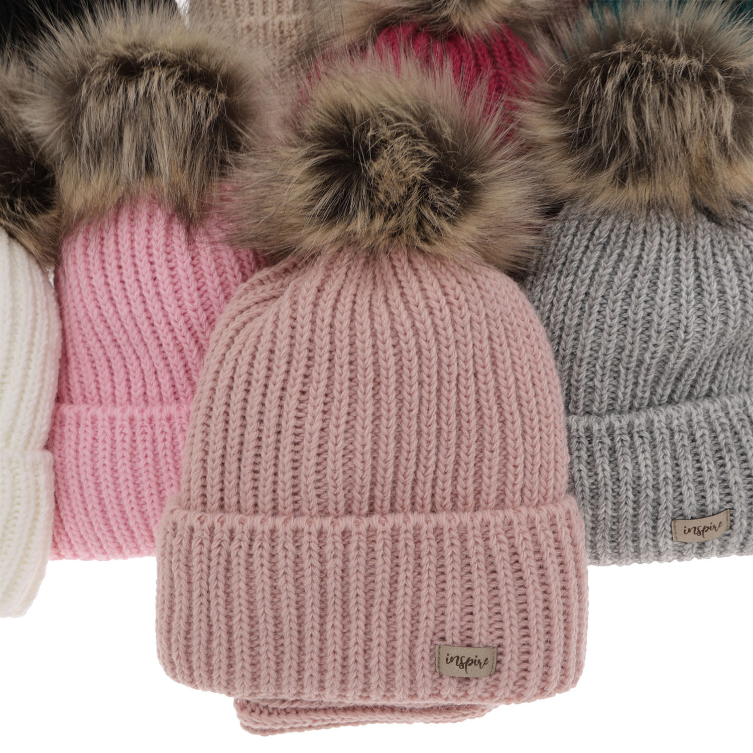 Pige vintersæt, grå, med garn pompon, Willow