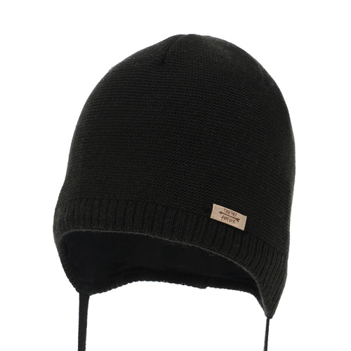 Pige efterår/forår hue, sort, med bindebånd, Svenja