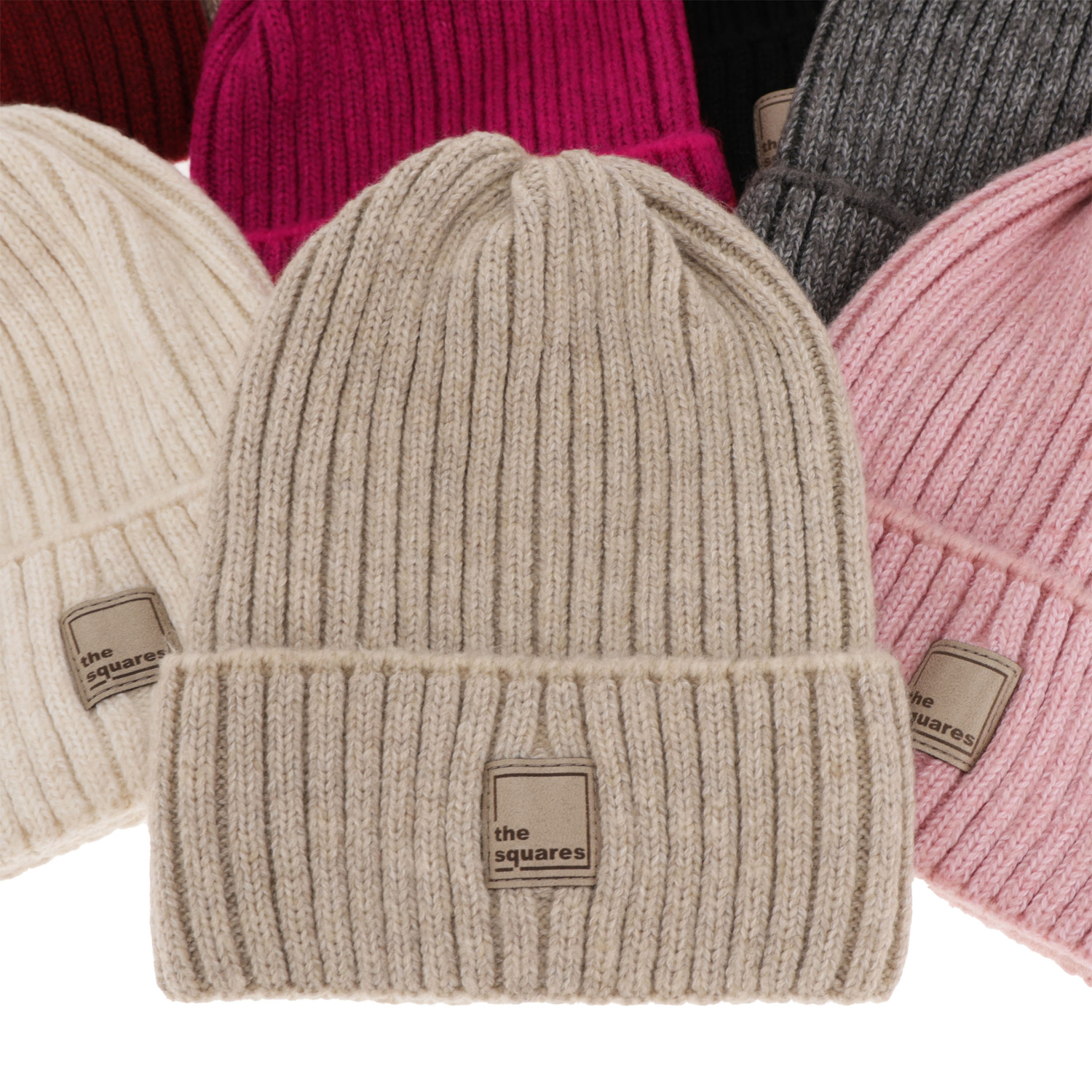 Dame vinterhue, mørk beige, med merinould, Benedetta