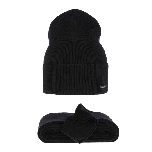 Dame vintersæt, sort, 100% Merino Uld, Melpomena