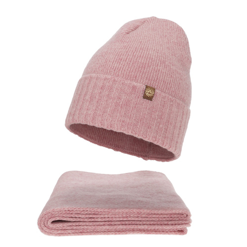 Dame vintersæt: hue og tørklæde, rød, Shasta