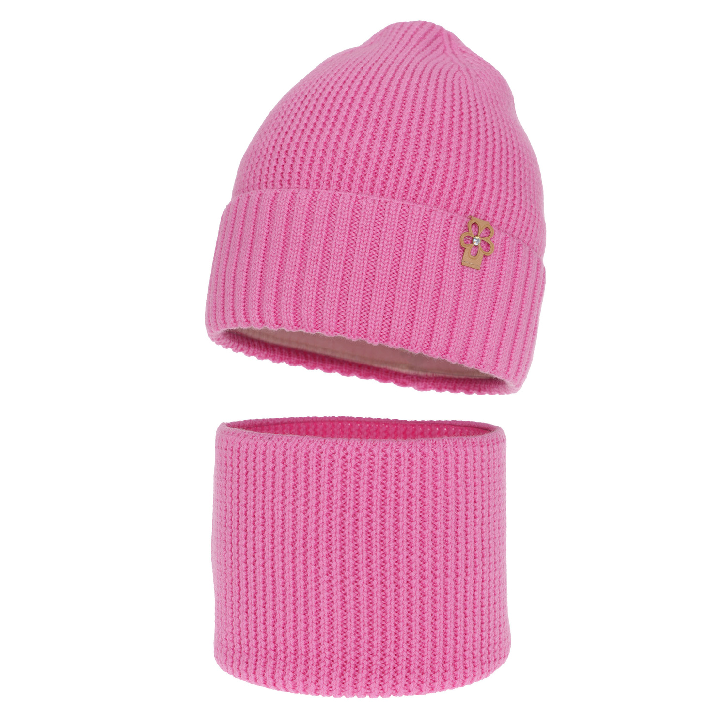 Pige vintersæt, 100% merinould, rosa, Nelita