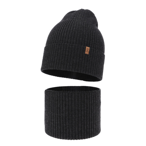 Dreng efterår/forår sæt, mørkegrå, 100% merinould, Lemas