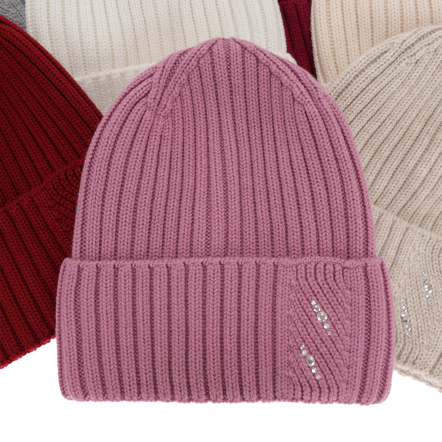 Dame vinterhue, vinter, lilla, Med merinould, Ariga