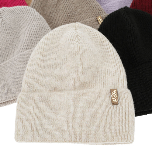 Dame vinterhue, beige, med merinould, Tahoe