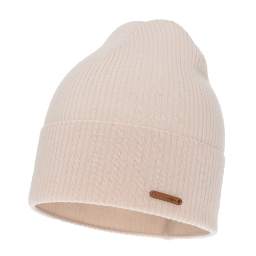 Dame efterår/forår hue, lysrød, 100% Merino Uld, Flerra