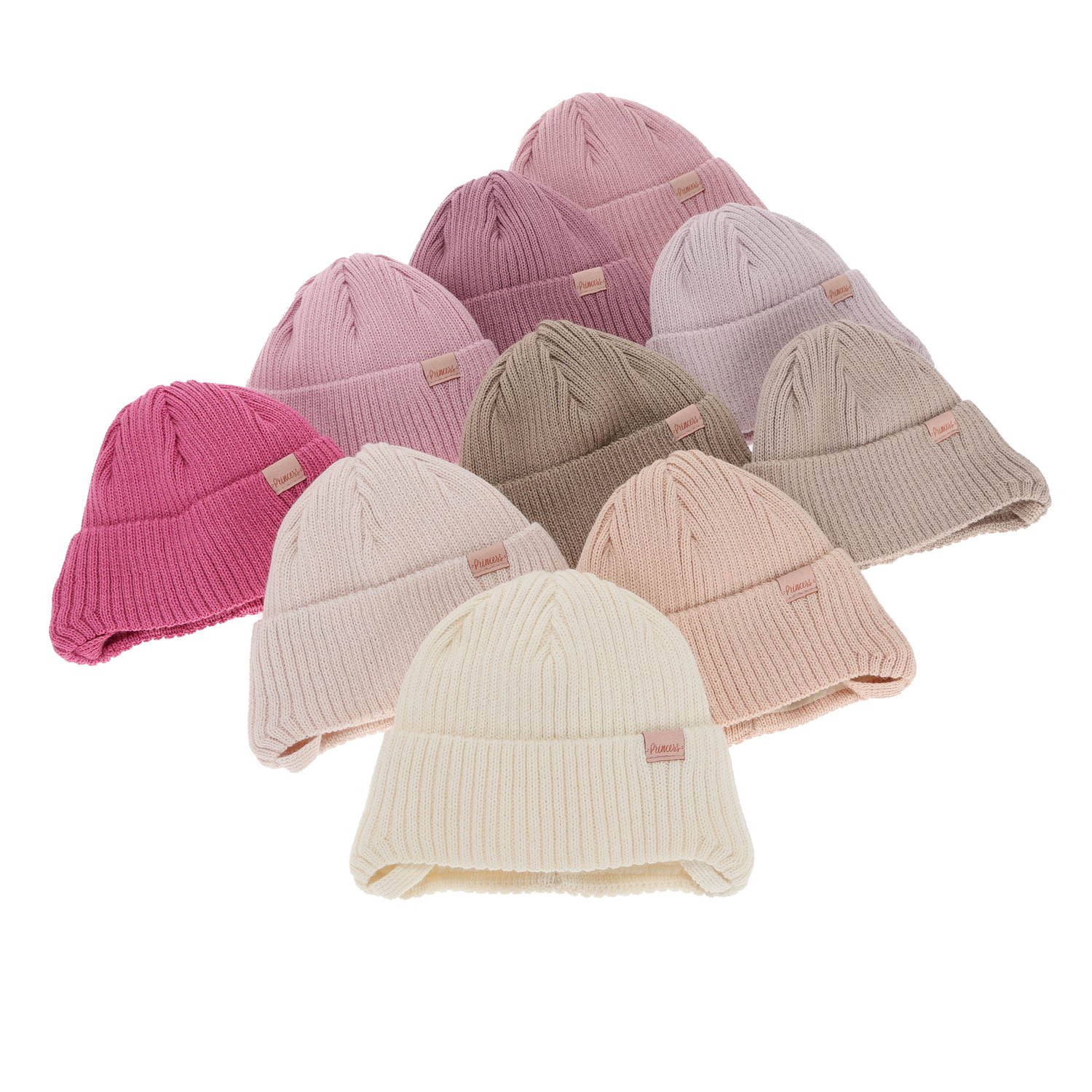 Pige vinterhue, rosa, med bindebånd, med merinould, Punia