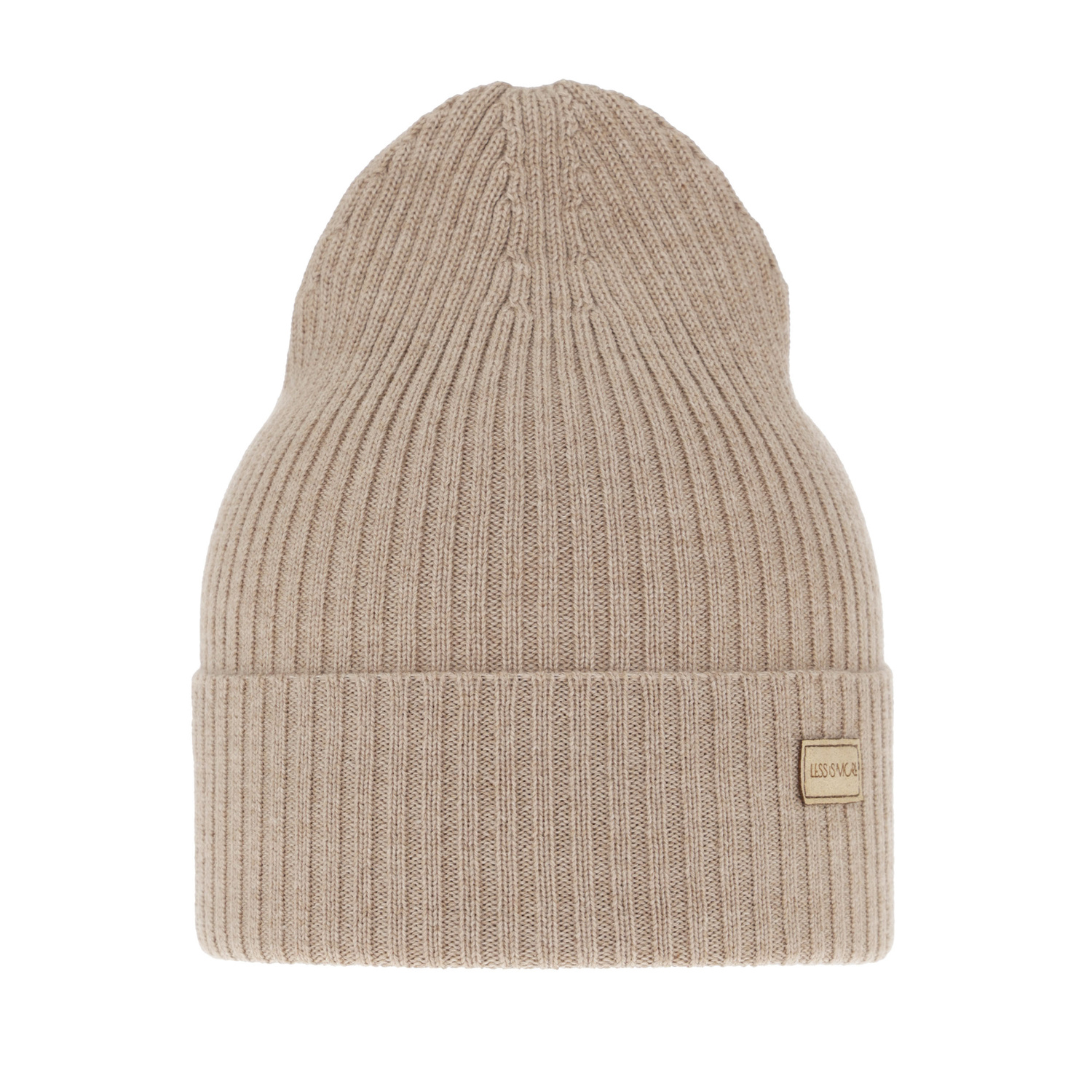 Dame vinterhue, mørk beige, med merinould, Sophie