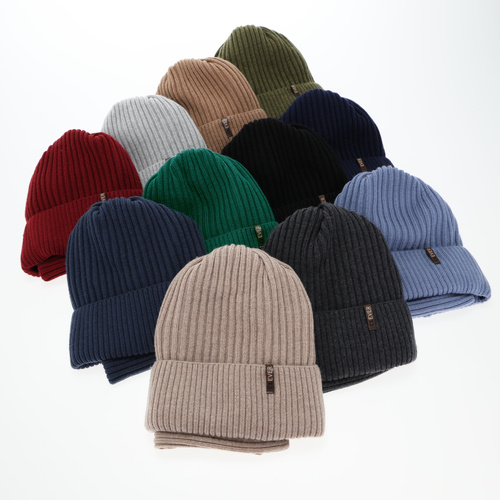 Dreng vintersæt: hue og halsvarmer, sort, med merinould, Gizmo