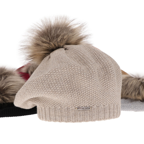 Dame vinterhue, violet, med merinould, Bonnie