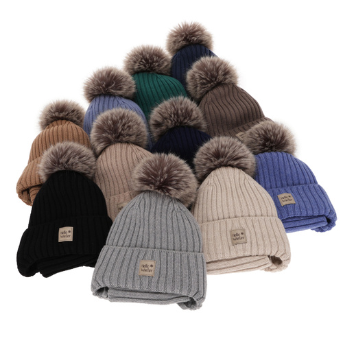 Dreng vintersæt: hue og halsrør, vinter, lys beige, med bindebånd, med merinould, foret med fleece, Morti