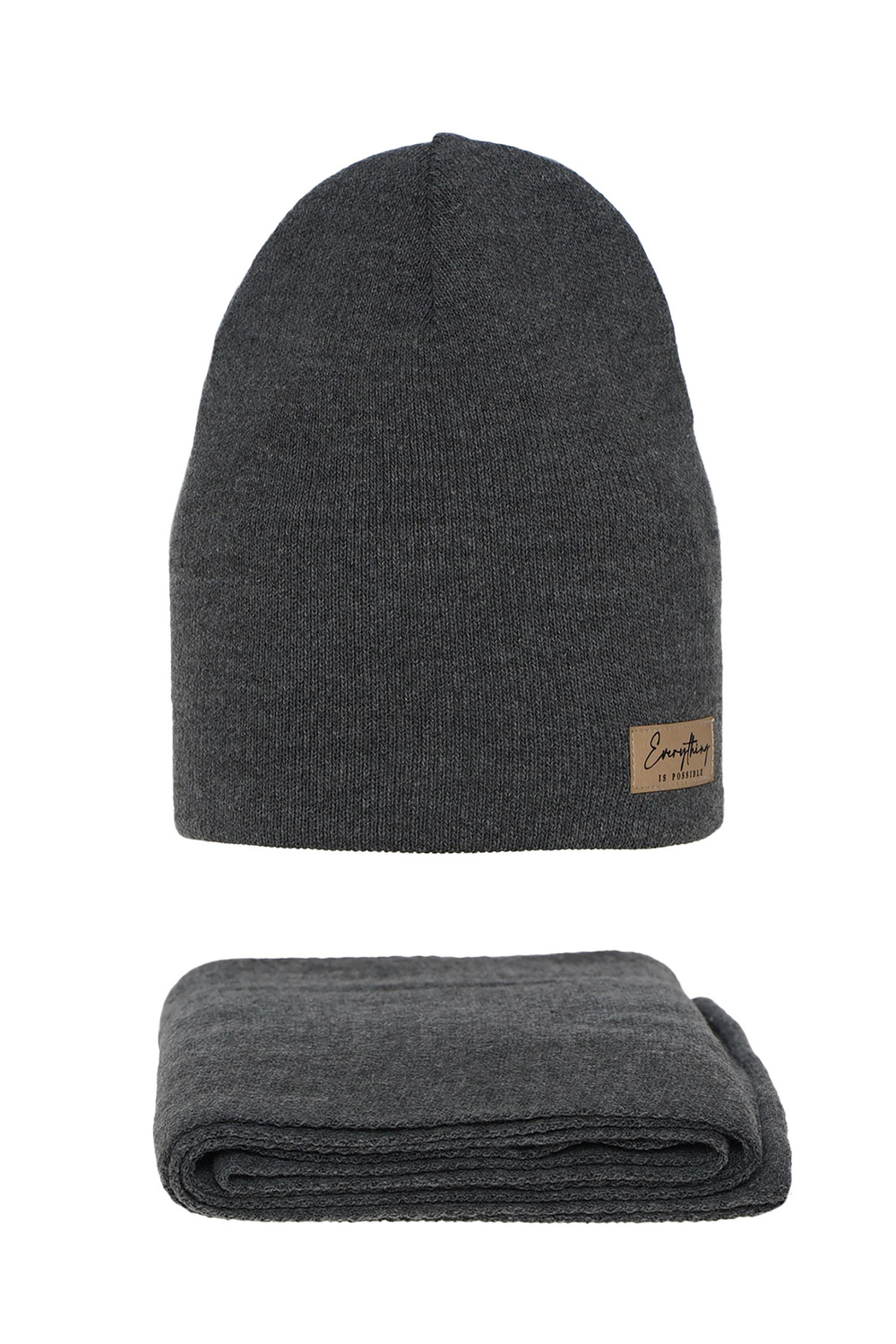 Dame efterår/forår sæt: hue og tørklæde, grå, Zula