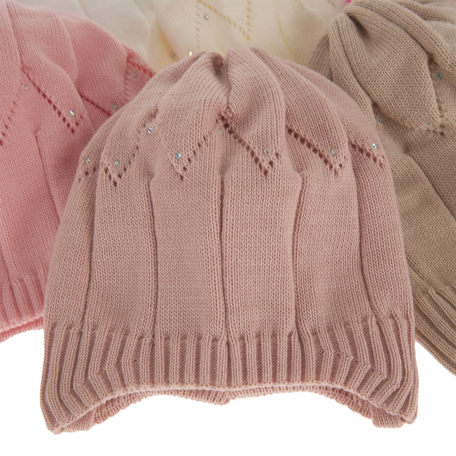 Pige efterår/forår hue, pink, med bindebånd, Mercja