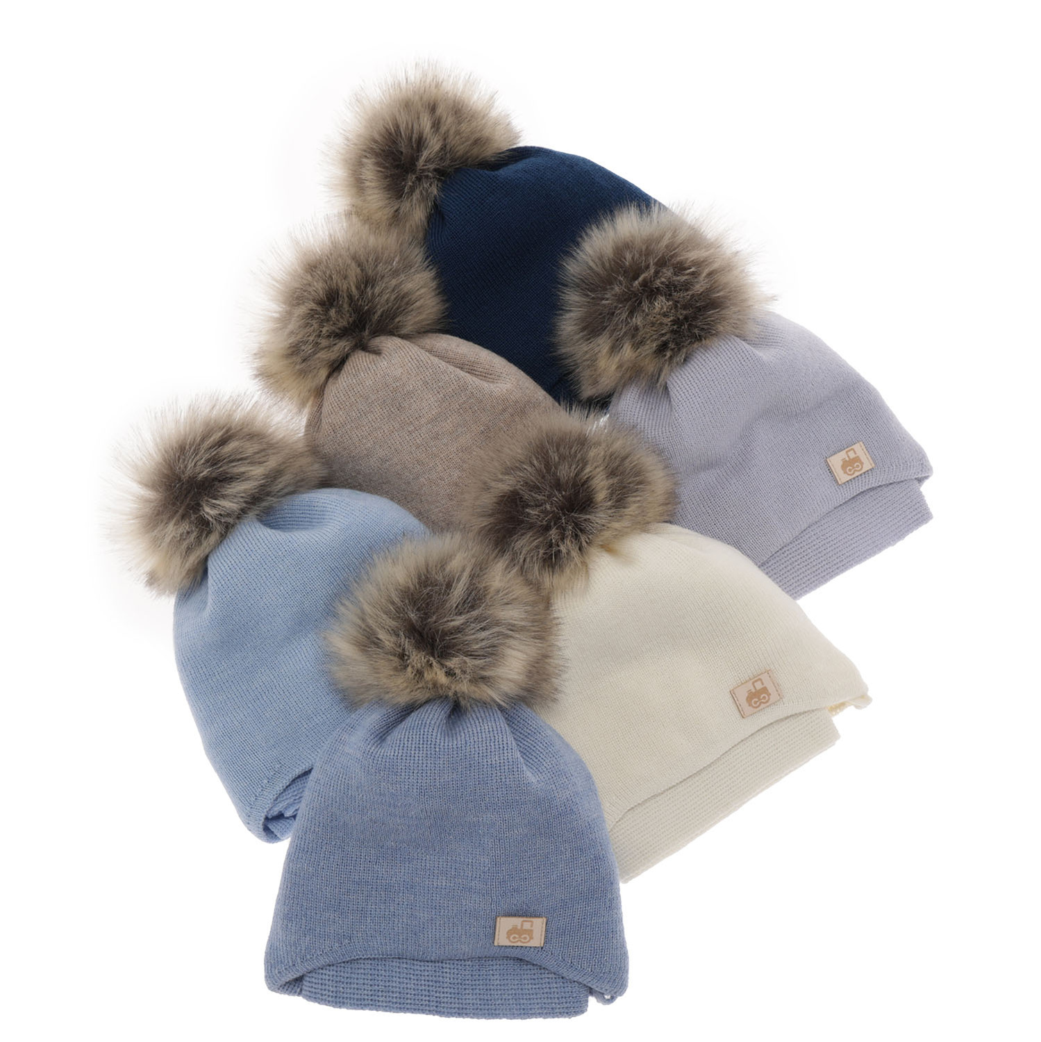 Dreng vintersæt: hue og tørklæde, vinter, granatblå, med merinould, Anastazy