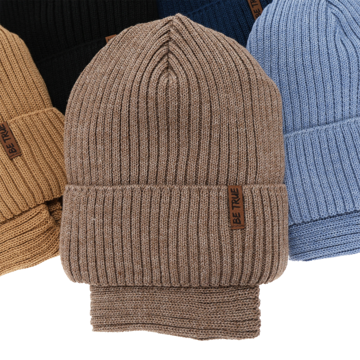 Dreng vintersæt (hue og halsvarmer), beige, med merinould, Colton