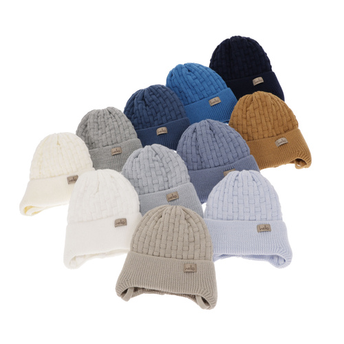 Dreng efterår/forår hue, camel, med bindebånd, Farad