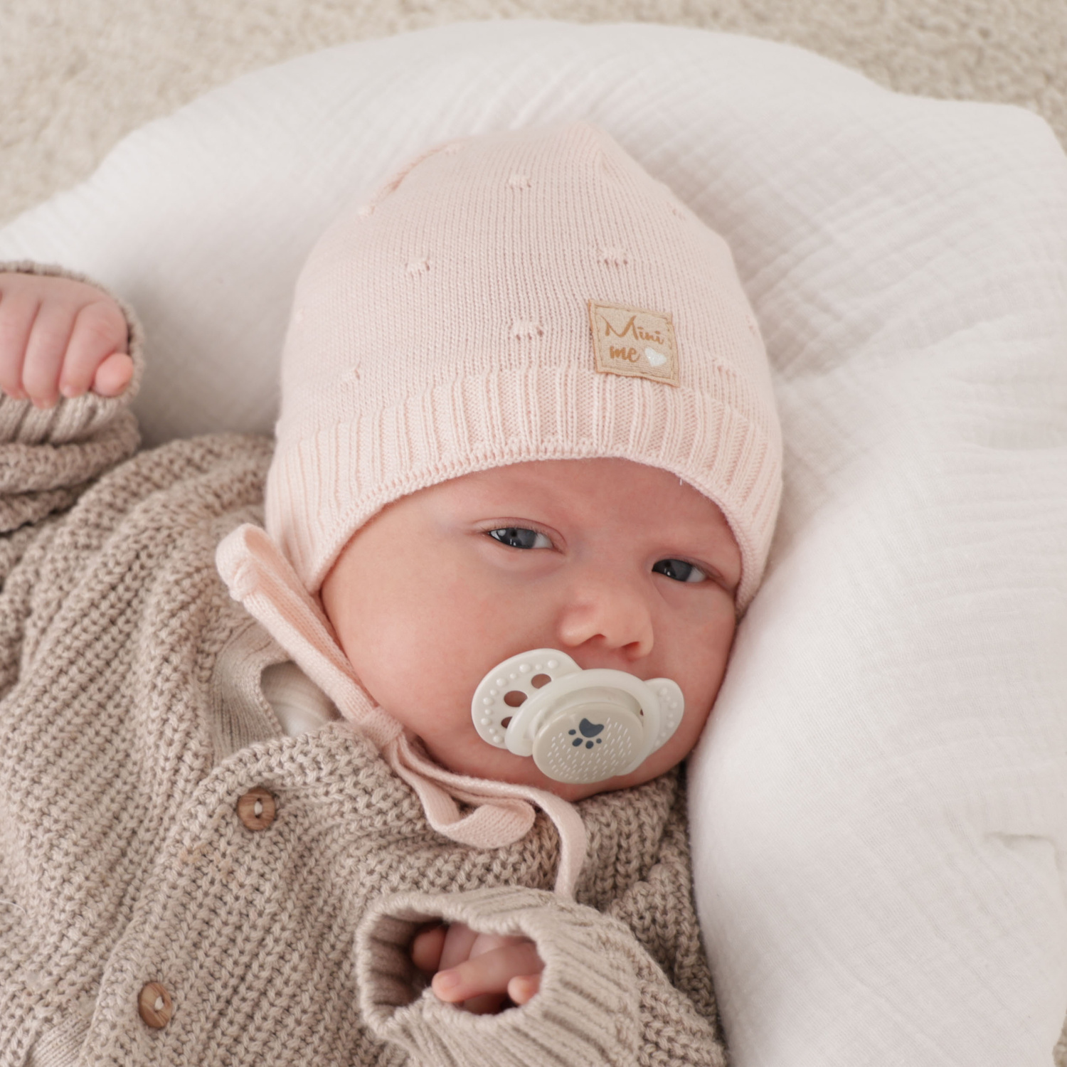 Pige efterår/forår hue, lilla, med bindebånd, Celine