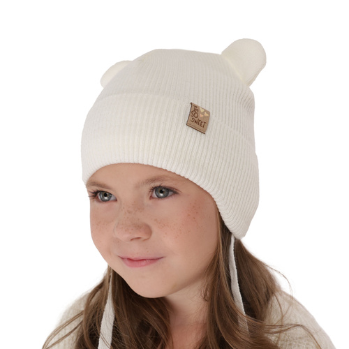 Pige efterår/forår hue, gul, med bindebånd, Noemi