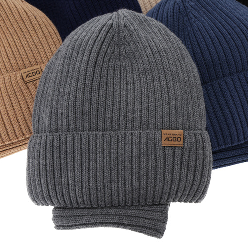 Dreng vintersæt (hue og halsvarmer), 100% Merino Uld, foret med merinould, sort, Domin