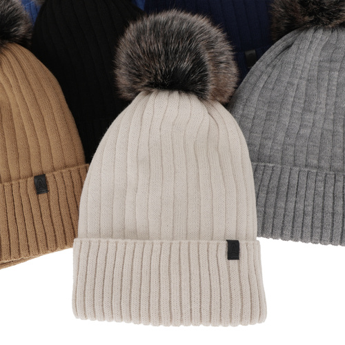 Dreng vintersæt, lys grå, med garn pompon, Relax