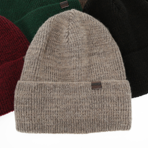 Herre vinterhue, mørkegrå, med merinould, Korins