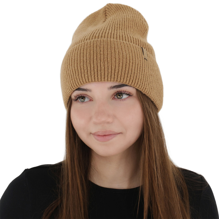 Dame vinterhue, camel, med merinould, Tahoe