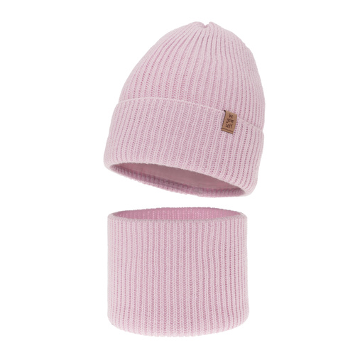 Pige vintersæt: hue og halsvarmer, lilla, Edera