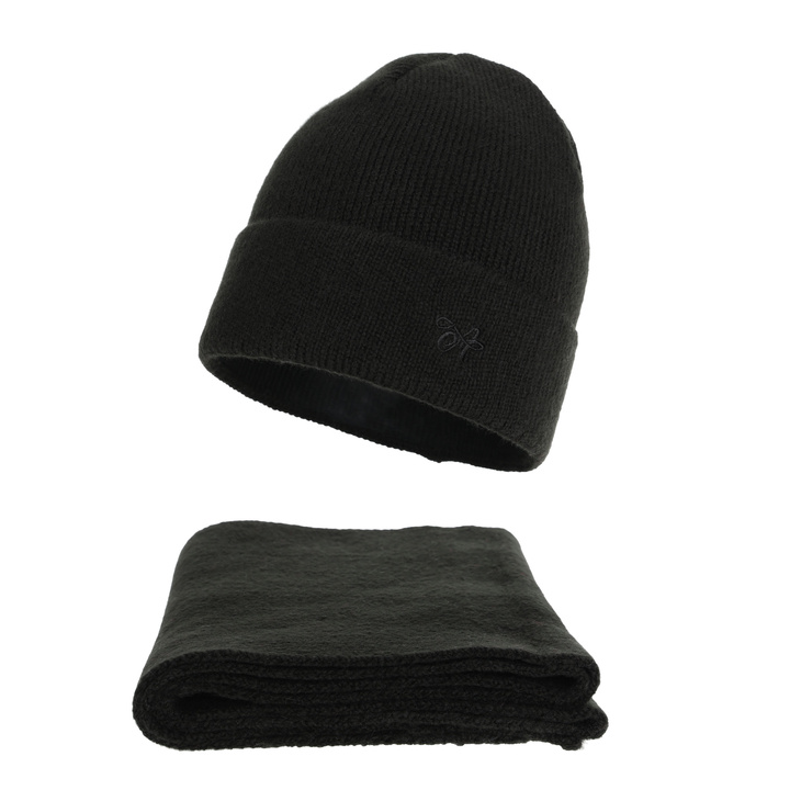 Dame vintersæt: hue og tørklæde, sort, Rava