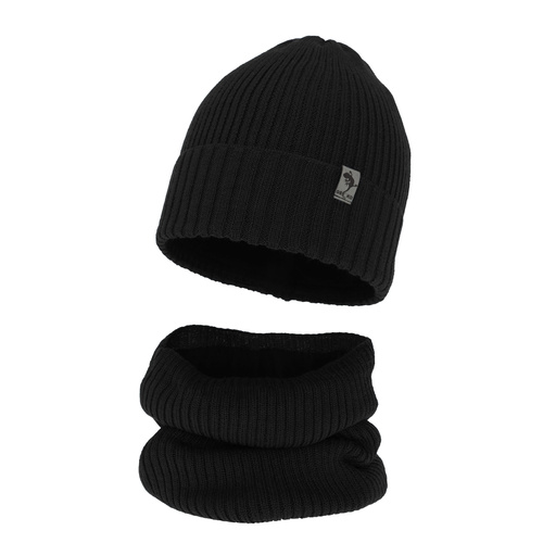 Dreng vintersæt, sort, med merinould, Gecko