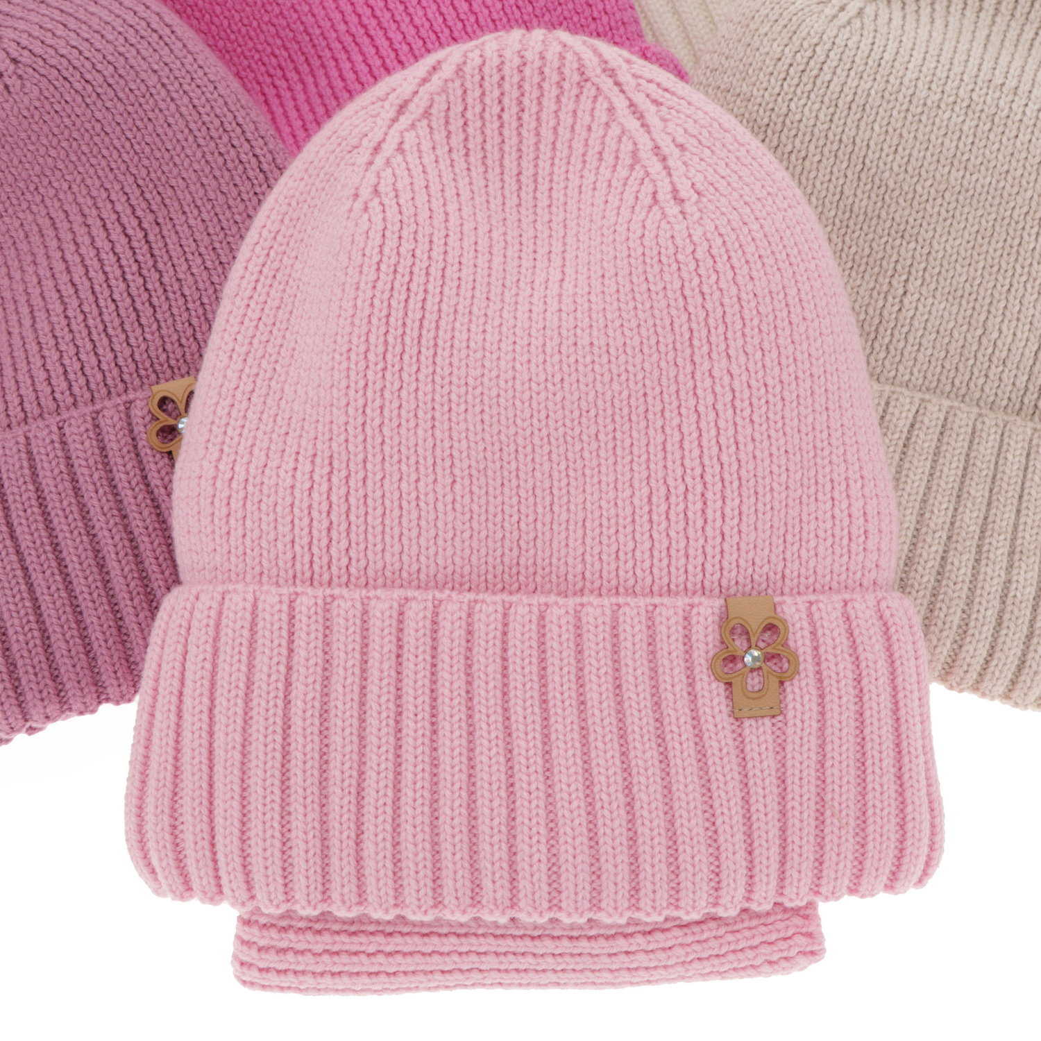 Pige vintersæt: hue og halsvarmer, hvid, 100% Merino uld, Nelita