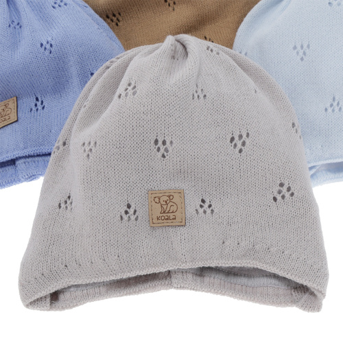 Dreng efterår/forår hue, blå, med bindebånd, Slate