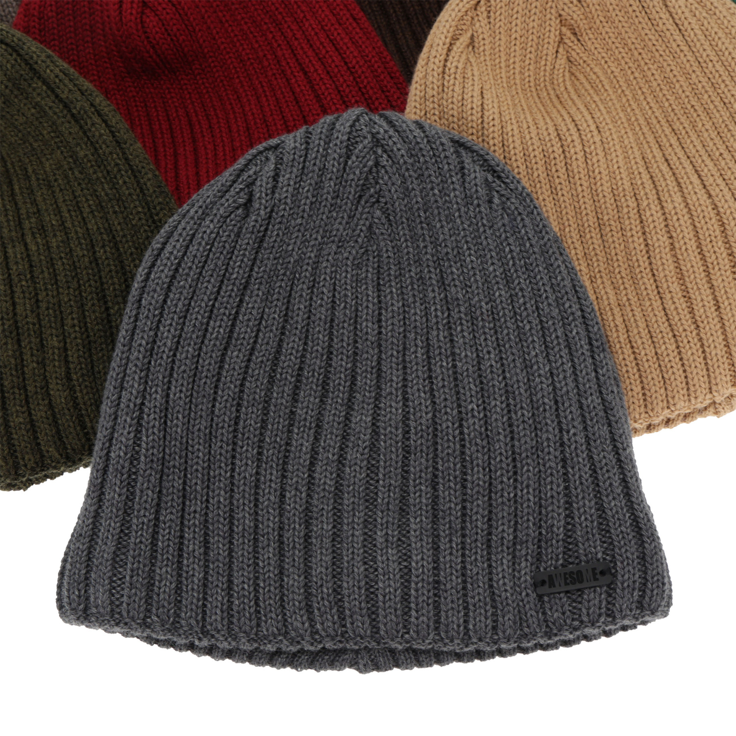 Herre vinterhue, marineblå, med merinould, Adagio