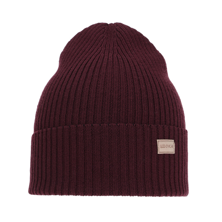 Dame vinterhue, vinter/forår, burgundy, 100% Merino Uld, Sophie