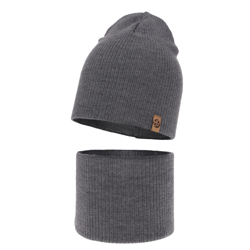 Dreng efterår/forår sæt, grå, 100% Merino Uld, Richi