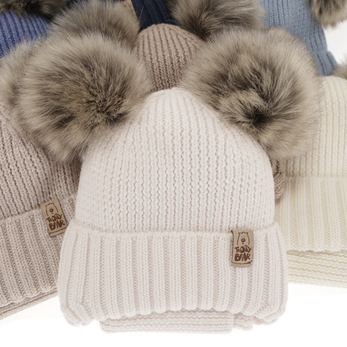 Dreng vintersæt: hue og halsvarmer, grå, med bindebånd, 100% Merino Uld, Konor