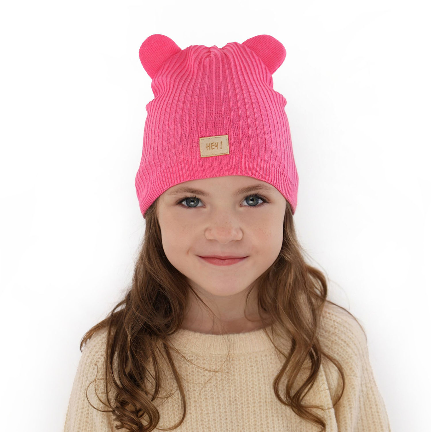 Pige efterår/forår hue, med bomuld, orange, Clarisa