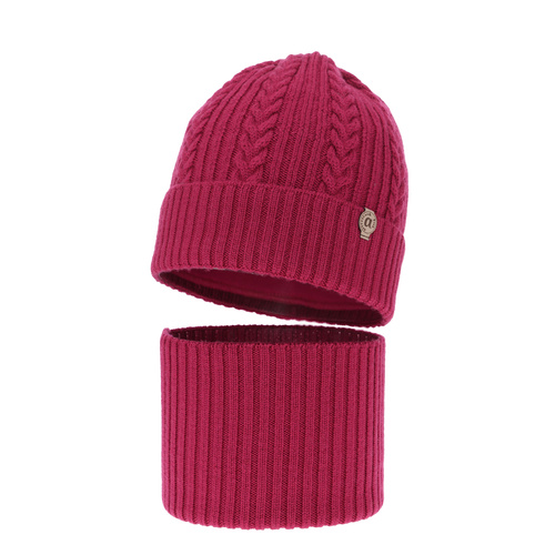 Pige vintersæt, amarant, med merinould, Jenny