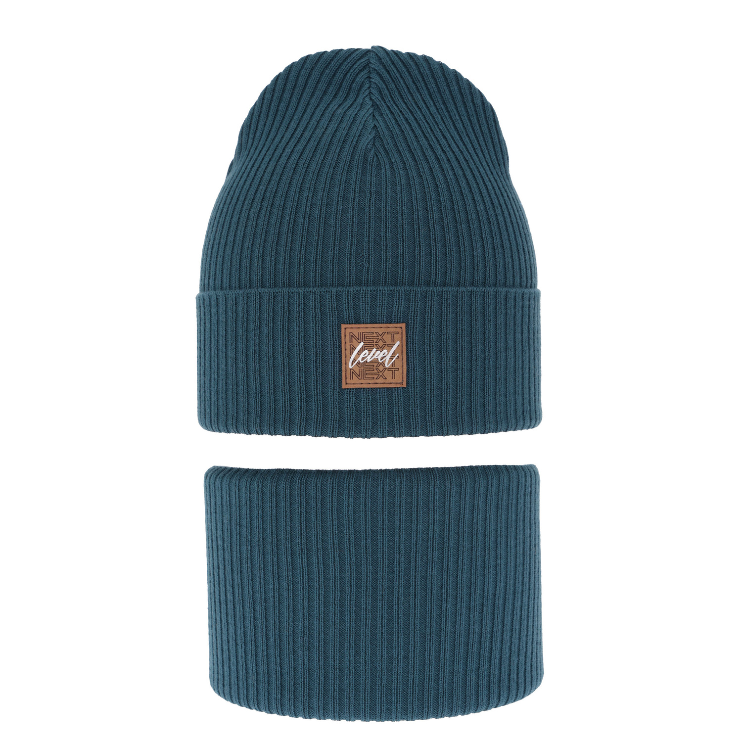 Dreng efterår/forår sæt: hue og halsvarmer, med bomuld, blå, Fenix