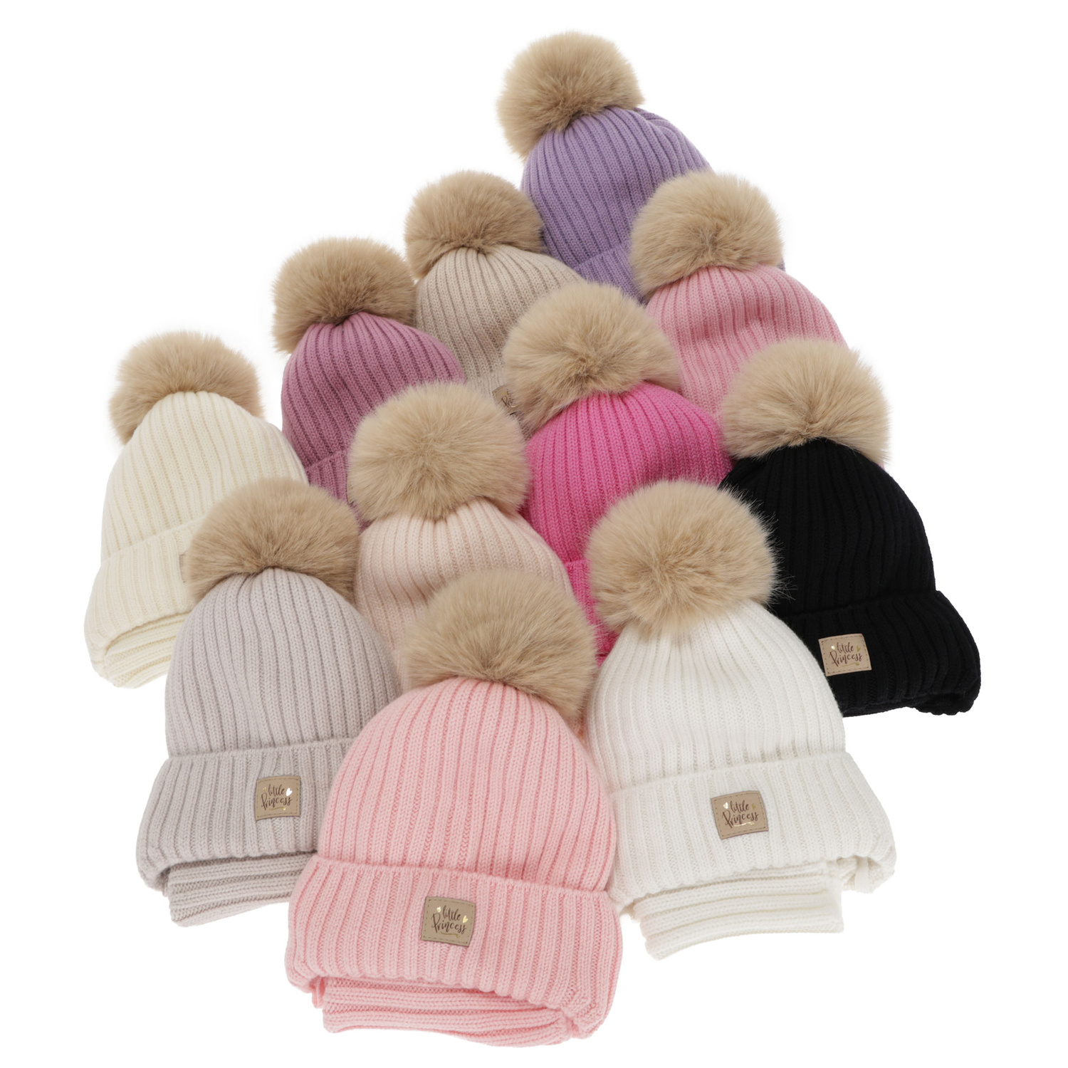 Pige vintersæt: hue og halsvarmer, rosa, 100% Merino Uld, med bindebånd, foret med bomuld, Malesia