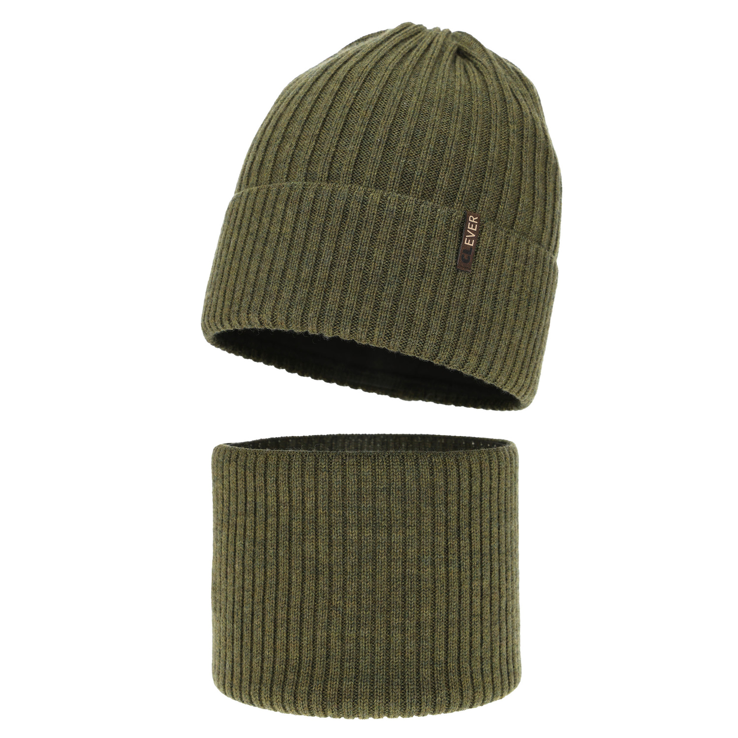 Dreng vintersæt, khaki, med merinould, Gizmo