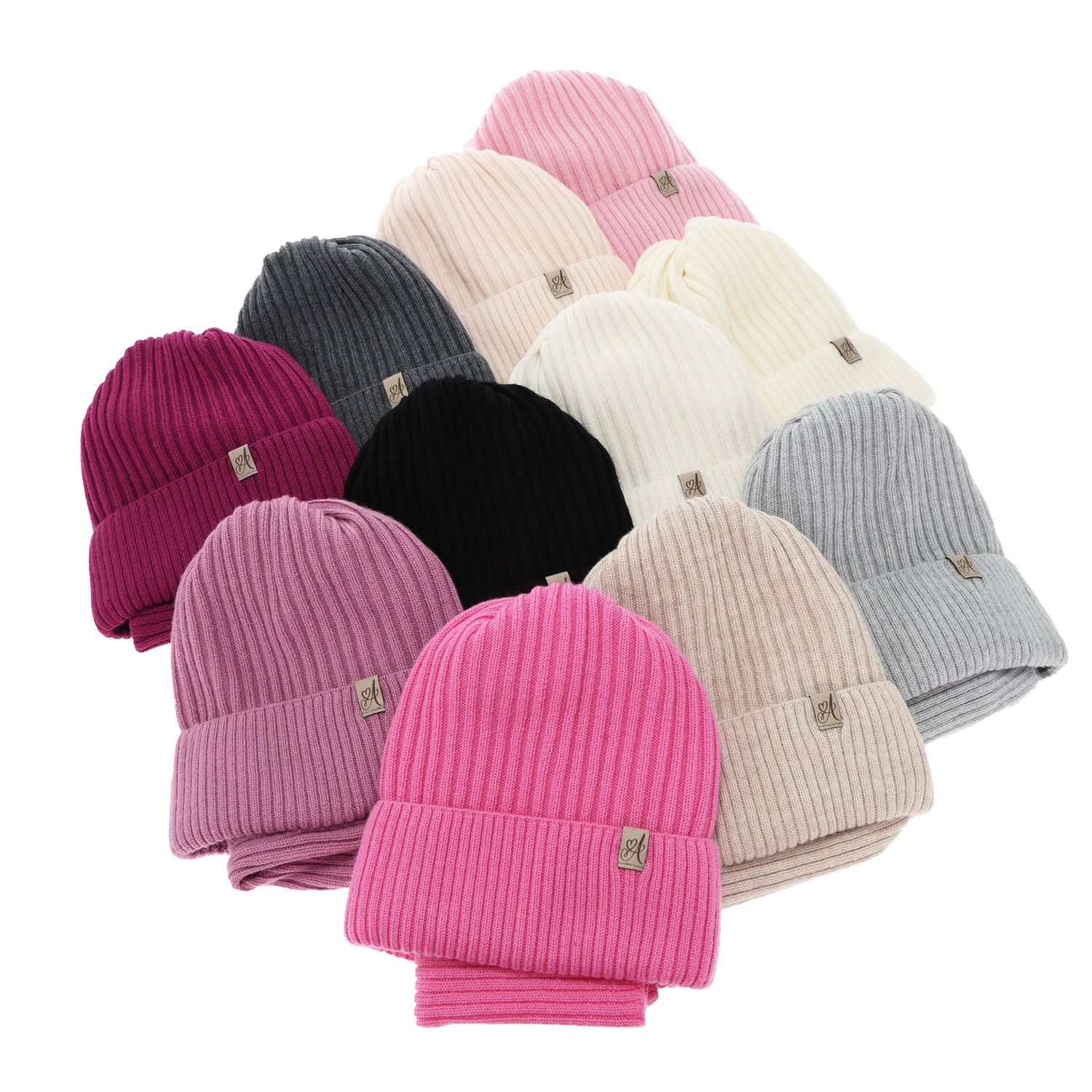 Pige vintersæt: hue og halsvarmer, mørkegrå, 100% Merino Uld, Patricia