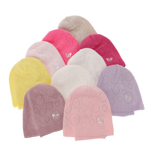 Pige efterår/forår sæt: hue og halsvarmer, med bomuld, lys rosa, Amarilla