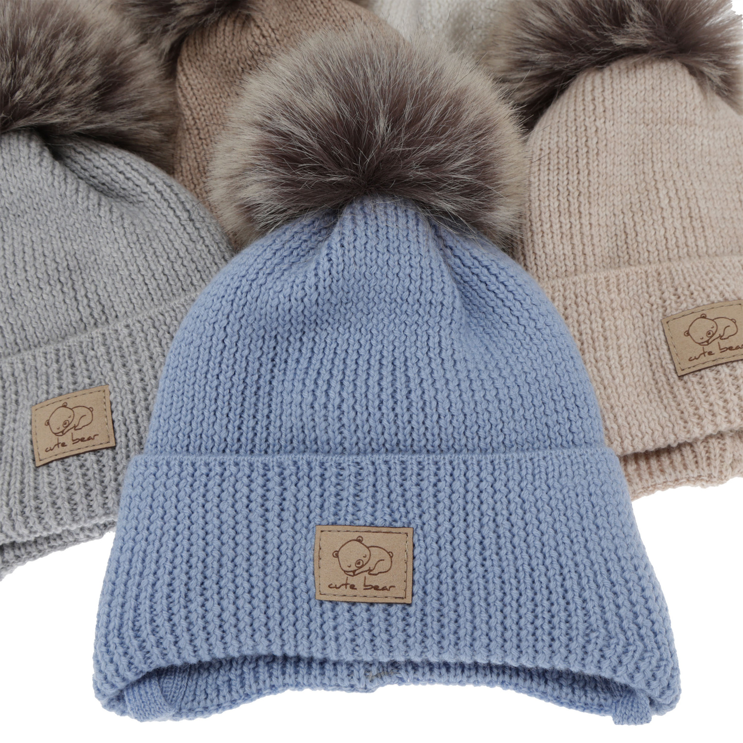 Dreng vinterhue, med bindebånd, 100% Merino Uld, beige, Jergen