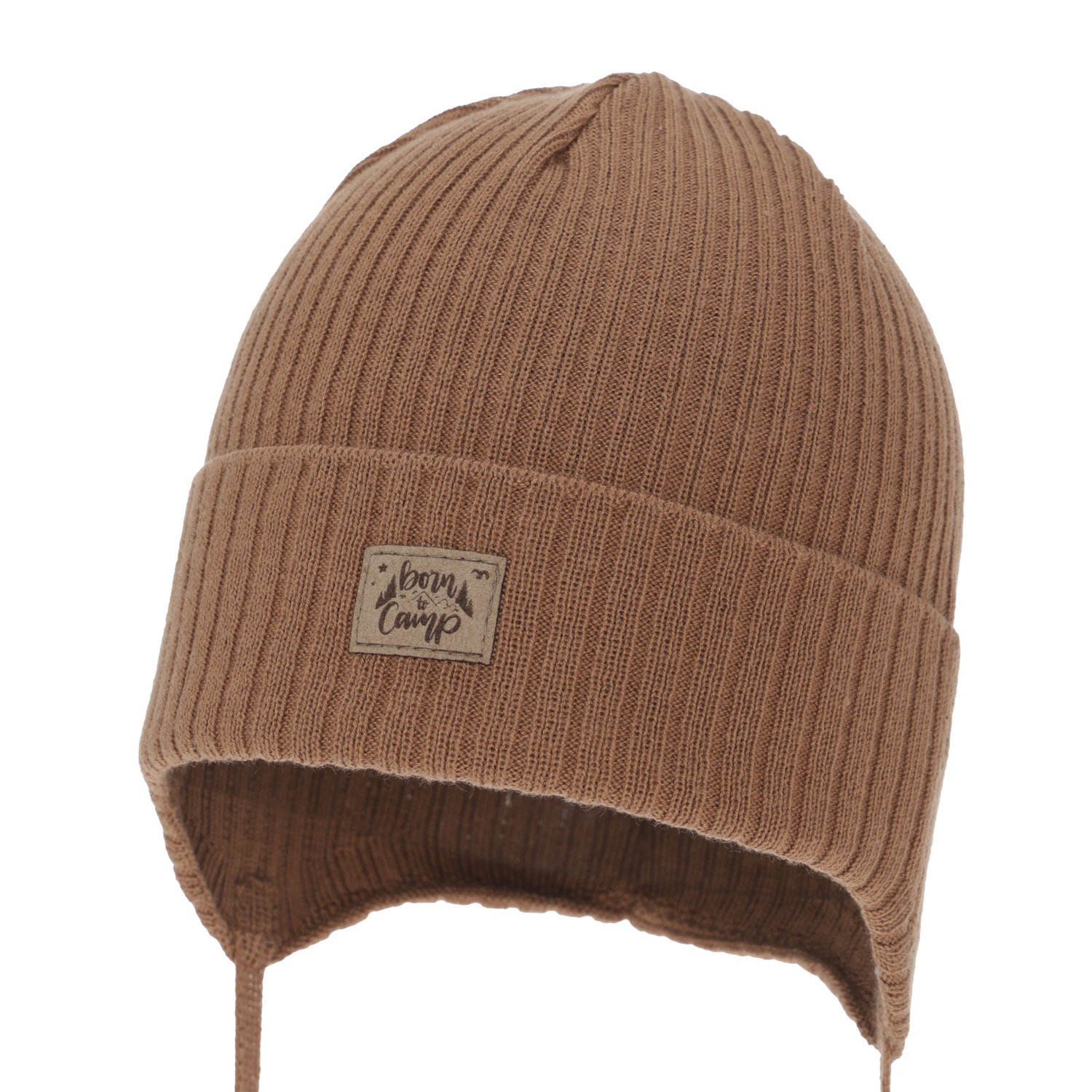 Dreng efterår/forår hue, camel, med bindebånd, med bomuld, Fenris