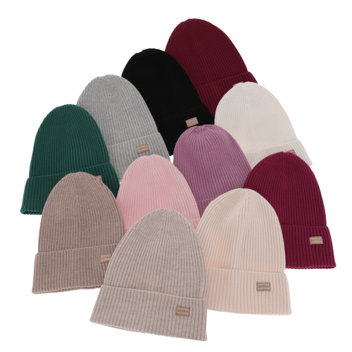 Dame vinterhue, lys pink, med merinould, Sophie