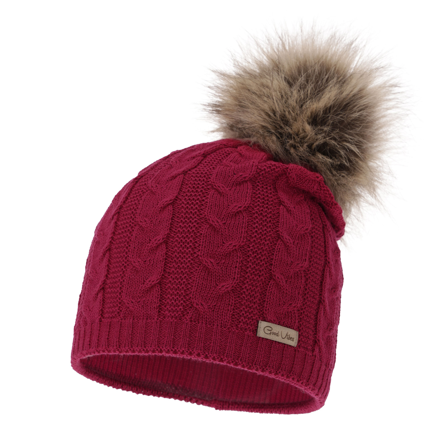 Dame vinterhue, vinter, pink, med merinould, Bafi