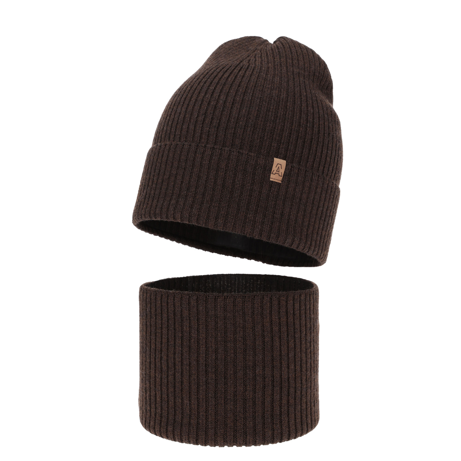 Dreng efterår/forår sæt, brun, 100% Merino Uld, Lemas